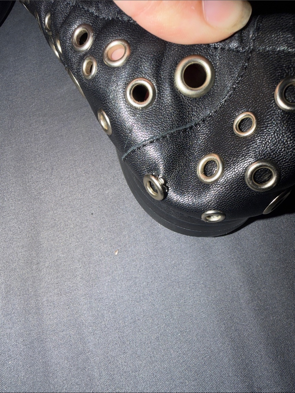 Tory Burch Black Leather eyelet ballet loafers size 9 - Picture 7 of 10